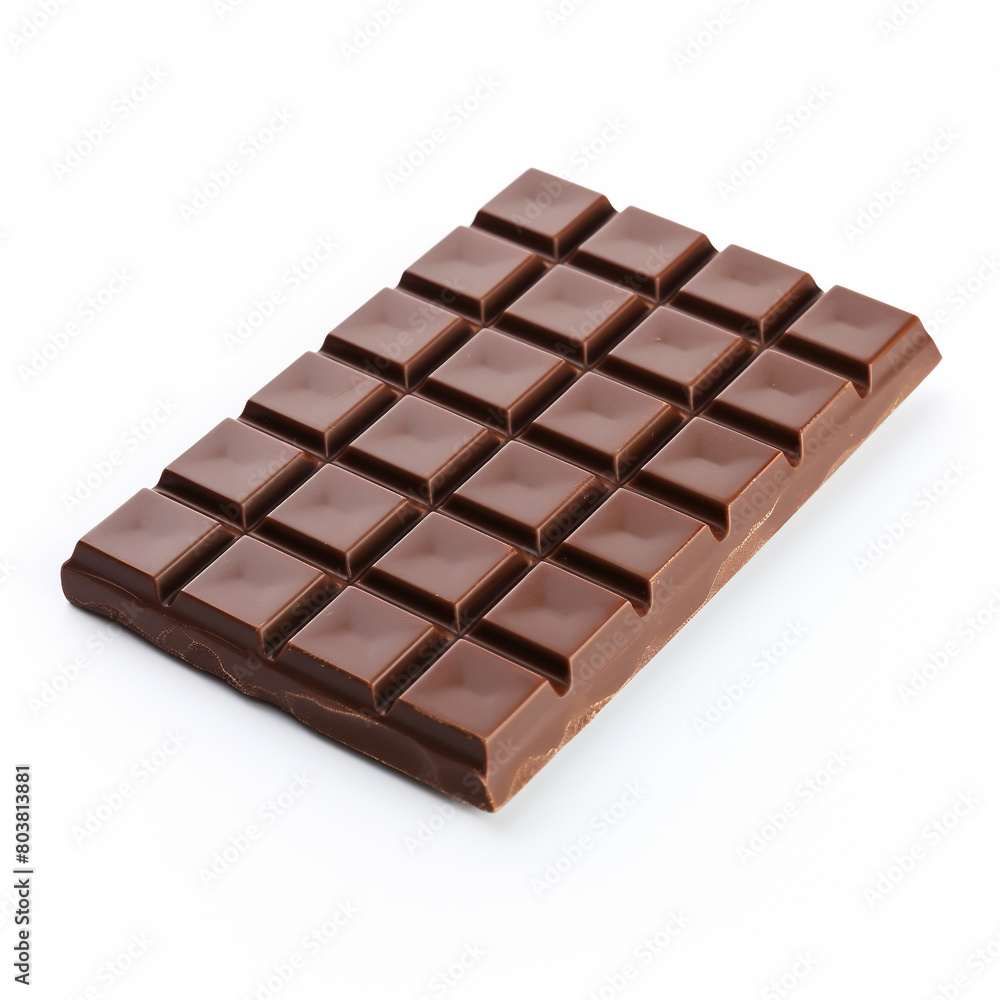 Milk Chocolate Bar Isolated on White Background. Top View. Milk Chocolate Bar Isolated on White Background. Top View.