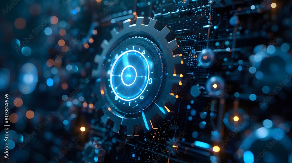Obraz premium Business Concept Visual for Software Technology Process