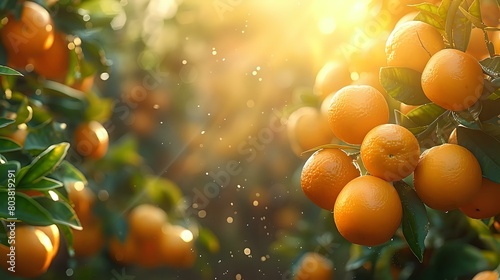Ripe Oranges with Dimpled Surface in Sunlight