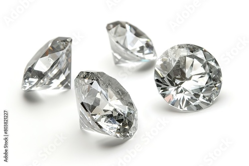 Set of diamonds isolated on white background