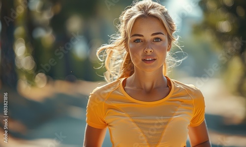 A beautiful young woman run...