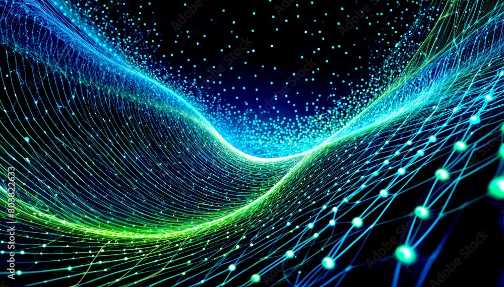 Blue and Green Fractal Art on a Dark Background Blue and Green Fractal Art on a Dark Background