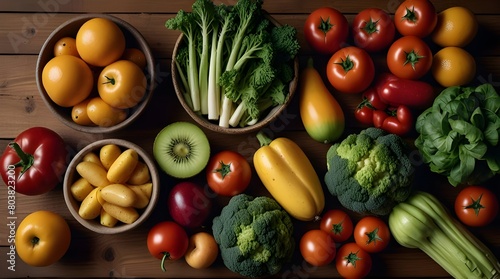 The Quintessence of Health  An Assortment of Fresh Vegetables and Fruits.generative.ai