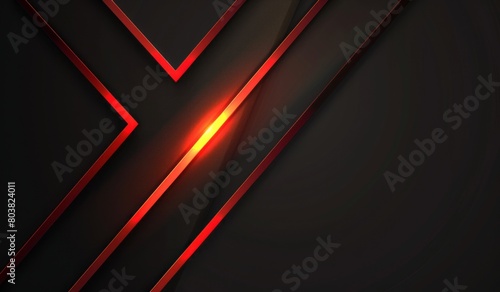 Dynamic and action-packed presentation design featuring a red glowing arrow line on a striking black background