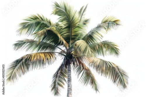 A palm tree in an isolated plant image on a white background. Generative Ai