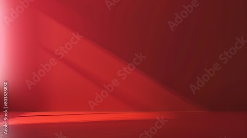 Red gradient background, empty studio wall for product display presentation design vector illustration with copy space