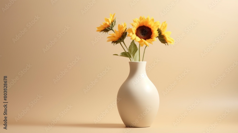 Bouquet of sunflowers in a vase on the table Bouquet of sunflowers in a vase on the table