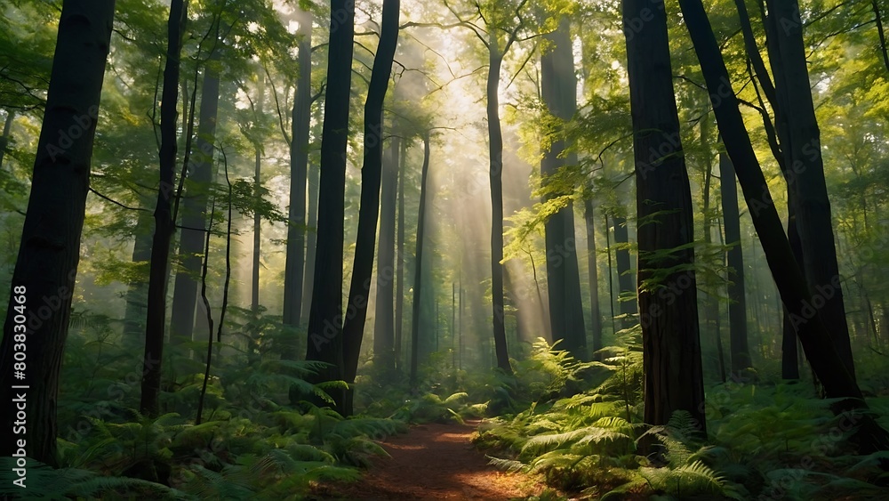 Fototapeta premium Enchanted Forest Tranquil Woodland Retreat