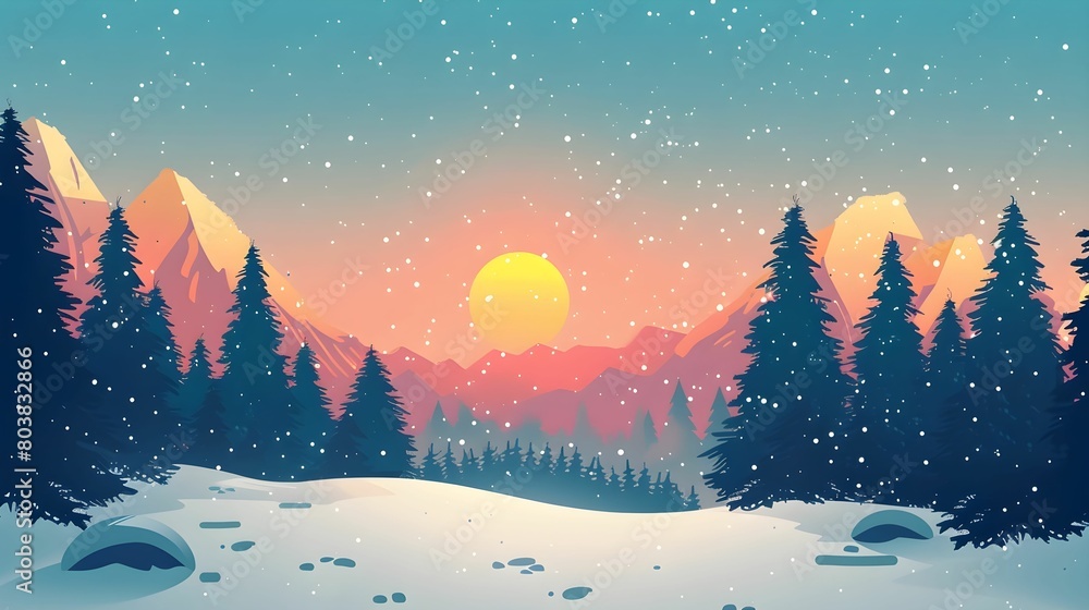 Naklejka premium WINTER CONCEPT ILLUSTRATION