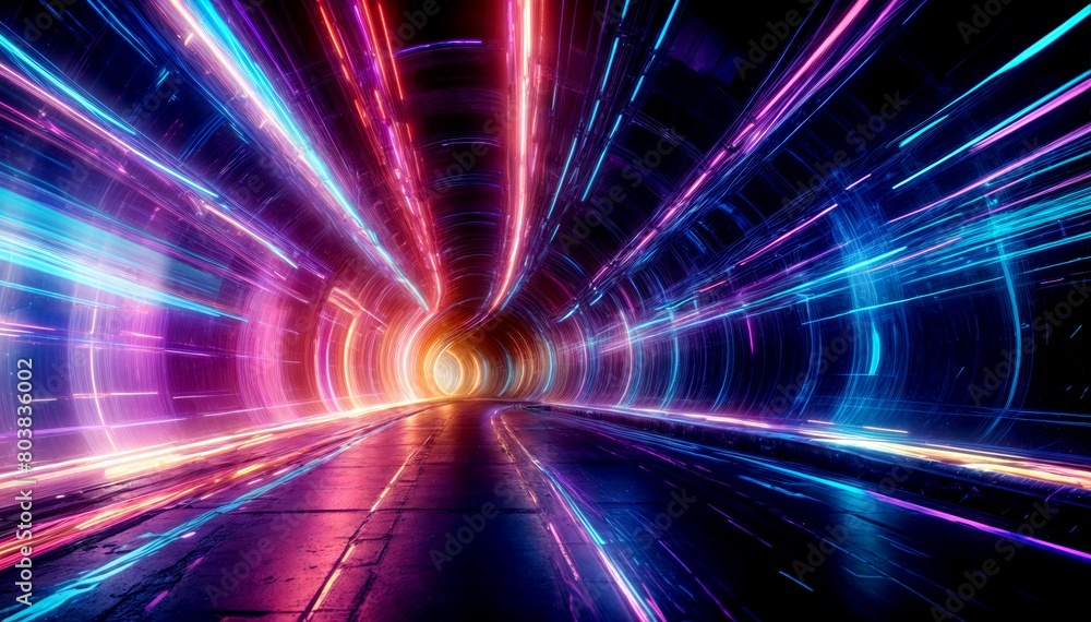 Colorful Tunnel- Vibrant Lights & Blurred Motion Colorful Tunnel- Vibrant Lights & Blurred Motion