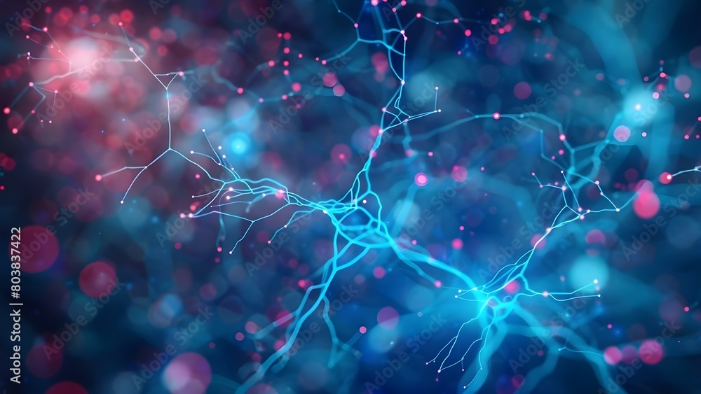 Vivid neural connections on dark background symbolize artificial intelligence and neural activity . Concept Artificial Intelligence, Neural Activity, Vivid Connections, Dark Background Vivid neural connections on dark background symbolize artificial intelligence and neural activity . Concept Artificial Intelligence, Neural Activity, Vivid Connections, Dark Background