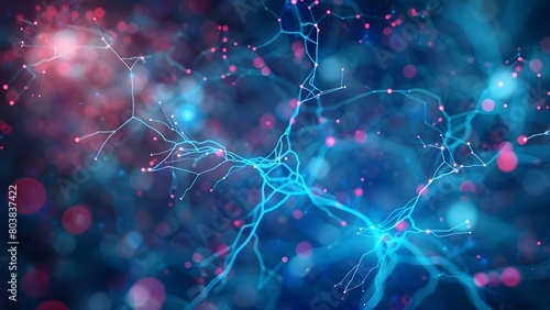 Vivid neural connections on dark background symbolize artificial intelligence and neural activity . Concept Artificial Intelligence  Neural Activity  Vivid Connections  Dark Background