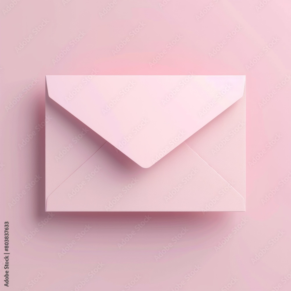 Create a 3D rendering of a blank white card enclosed in a delicate pink envelope, set against a cohesive pink pastel color background , AI Generative Create a 3D rendering of a blank white card enclosed in a delicate pink envelope, set against a cohesive pink pastel color background , AI Generative