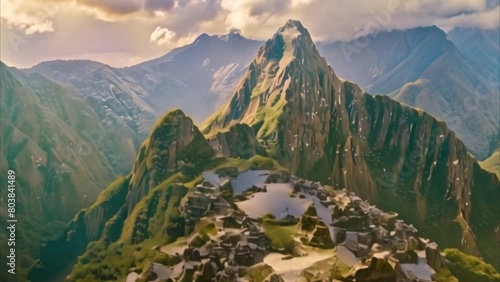 video Beautiful view of the Inca fortress Machu Picchu photo
