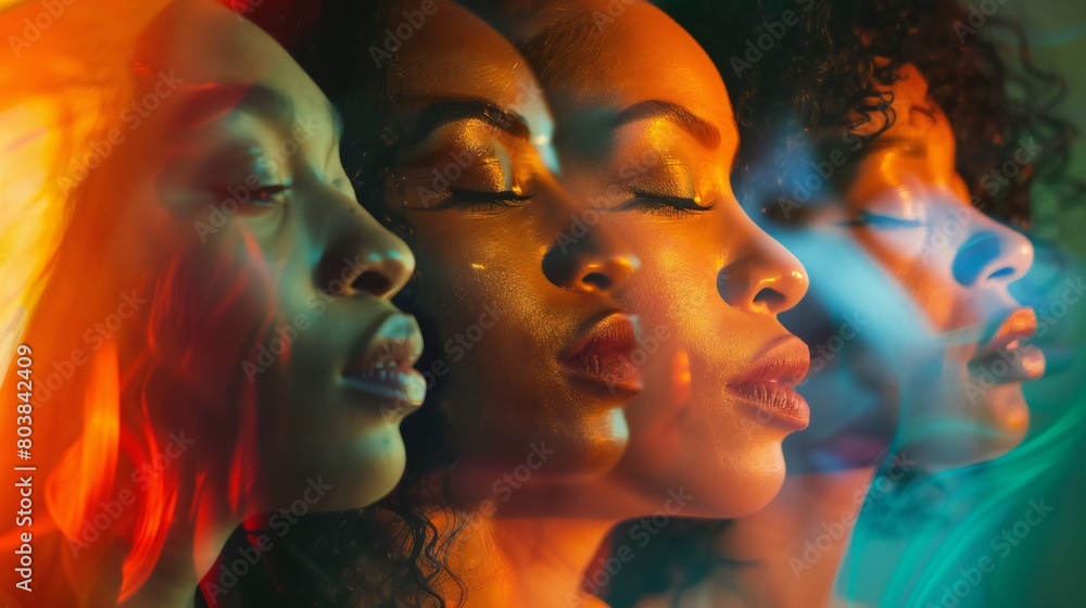 Harmony Medley: A medley of diverse women's portraits harmonizes in celebration of diversity and the eradication of racism. Harmony Medley: A medley of diverse women's portraits harmonizes in celebration of diversity and the eradication of racism.