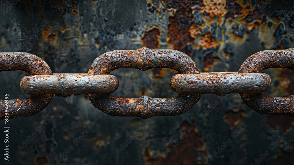 Close-up of weathered rusty chains against a blurred background Close-up of weathered rusty chains against a blurred background