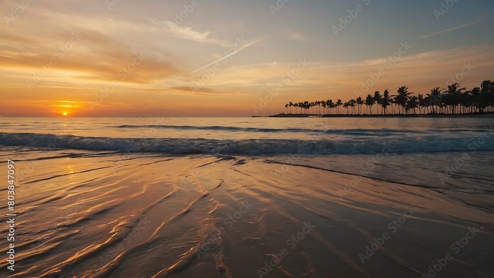 sunset over the beach Tropical Sunset Serenity Coastal Bliss 