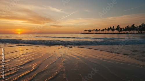 sunset over the beach Tropical Sunset Serenity Coastal Bliss 