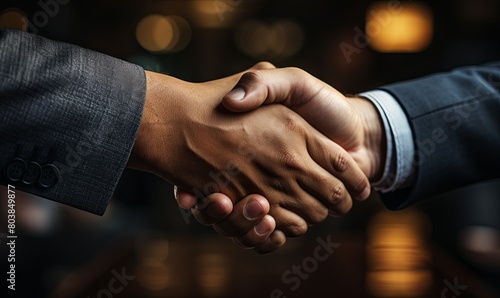 Close Up of Two People Shaking Hands © uhdenis