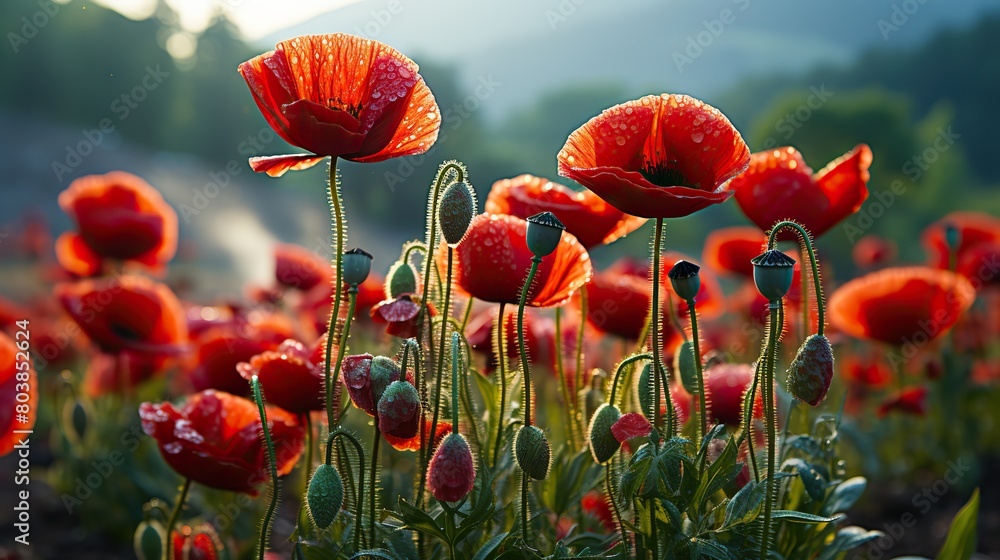 Obraz premium field of red poppies