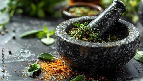 Mortar and pestle grinding herbs traditional method of preparing remedies for centuries. Concept Traditional Medicine, Herb Preparations, Mortar & Pestle, Natural Remedies, Herbal Healing