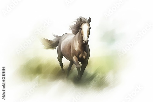 regal horse galloping through a field
