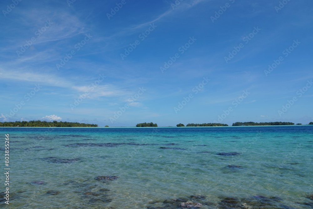 Beautiful Seascape of Bora Bora Island
