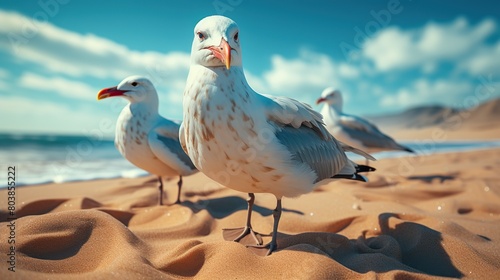 Fototapeta Naklejka Na Ścianę i Meble -  seagull on the beach