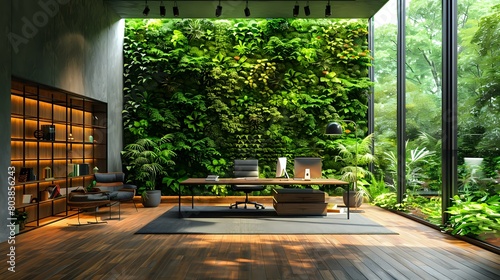 Sustainable Office Environment with Lush Greenery © Maquette Pro