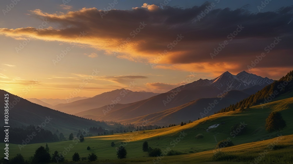 Fototapeta premium sunrise in the mountains