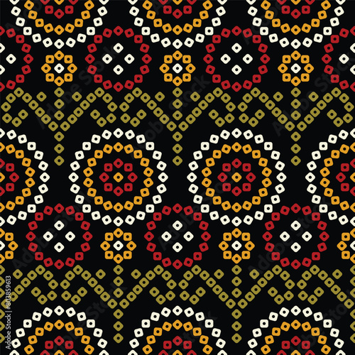 Indian Traditinal Chunri Bandhani design allover seamless repeat pattern for shirt shalwar suit saree blouse stole scarf dupatta wallpaper background texture vector editable motif for clothing