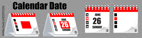 Red marks the date, holiday, priority, important, reminder day on calendar concept on blue background. Vector illustration flat design for banner and poster.