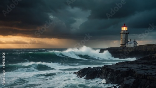lighthouse on the coast Guiding Light Solitary Lighthouse © Dove