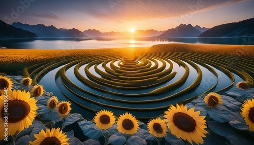 "Maze of Sunshine: Exploring Sunflower Labyrinths" 