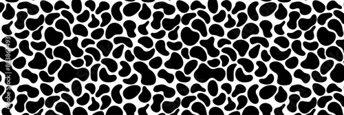 Vector seamless pattern. Monochrome organic shapes. Hand drawn abstract background.