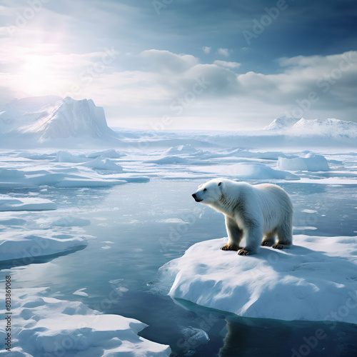 polar bear on ice