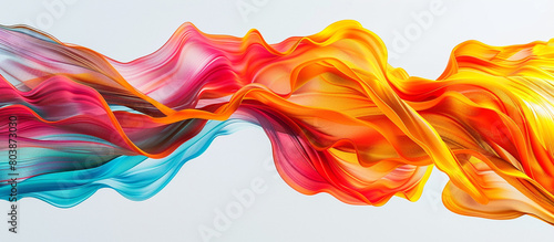 Dynamic waves of vibrant colors surge and flow over a blank white canvas, creating an energetic and captivating abstract composition that mesmerizes the viewer, depicted in stunning 32k