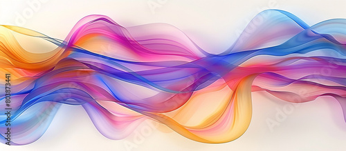  Vibrant waves of color pulse and flow over a blank white canvas, creating a dynamic and immersive abstract background that invites exploration and discovery, portrayed flawlessly in full ultra HD 