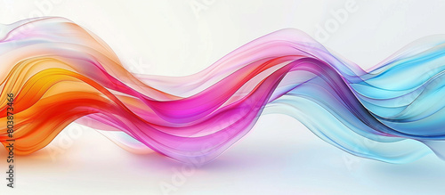  Vibrant waves of color pulse and flow over a blank white canvas, creating a dynamic and immersive abstract background that invites exploration and discovery, portrayed flawlessly in full ultra HD c
