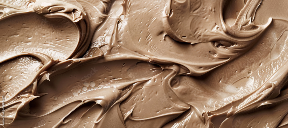 Rich Brown Chocolate Ice Cream Close-Up Rich Brown Chocolate Ice Cream Close-Up