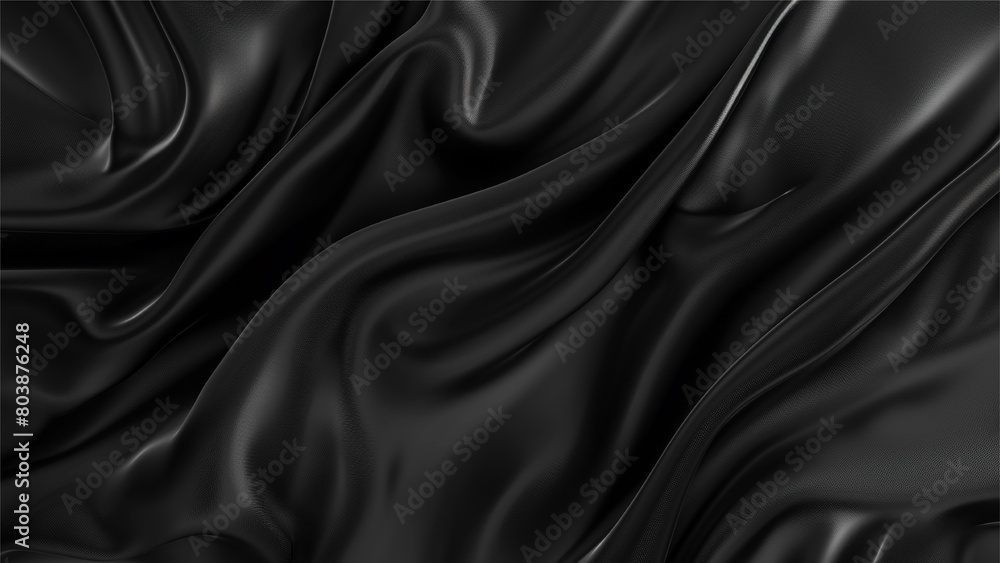 Fototapeta premium Drapery silk fabric luxury background. Wavy satin cloth texture pattern. Elegant curve motion image realistic design.