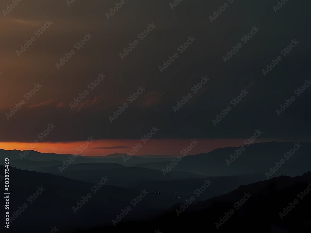 scenery at night with beautiful sky and hills, mountains, plains, valleys, Generative AI scenery at night with beautiful sky and hills, mountains, plains, valleys, Generative AI