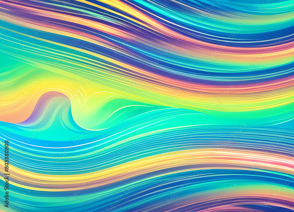Fototapeta premium Colored background with a rainbow pattern,Bright stylish modern wave background in different colors,generative ai