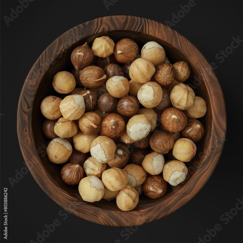Organic Macadamia nut on a white background. Superfood and healthy food concept.