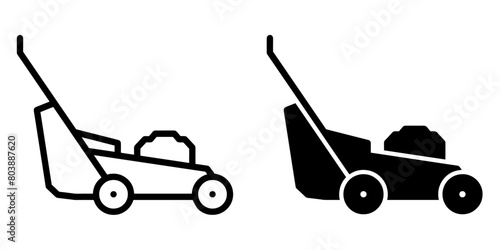 ofvs593 OutlineFilledVectorSign ofvs - lawn mower vector icon . isolated transparent . black outline filled version . AI 10 / EPS 10 . g11936