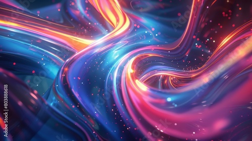 Colorful abstract glowing and shiny waves.