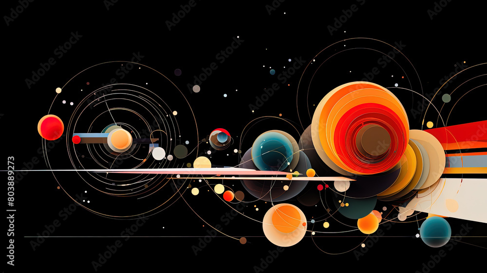 Obraz premium Bold Rainbow Constructivist Coral Diagram Background