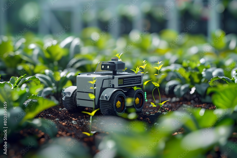 Automated Agtech Robot Harvesting in Futuristic Urban Farm,Cinematic Photographic 3D Render Automated Agtech Robot Harvesting in Futuristic Urban Farm,Cinematic Photographic 3D Render