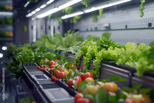 Cutting-Edge Vertical Farming with Automated Harvesting for Efficient Urban Food Production in 3D Render
