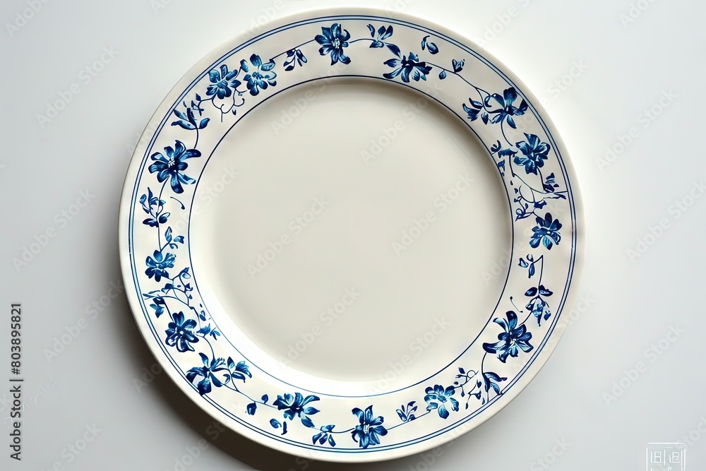 Beauty of Bone China Dinner Plates Isolated On White Background Beauty of Bone China Dinner Plates Isolated On White Background